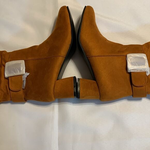 Size 9 women's faux suede knee-high boots with block chunky heel - Picture 3 of 13